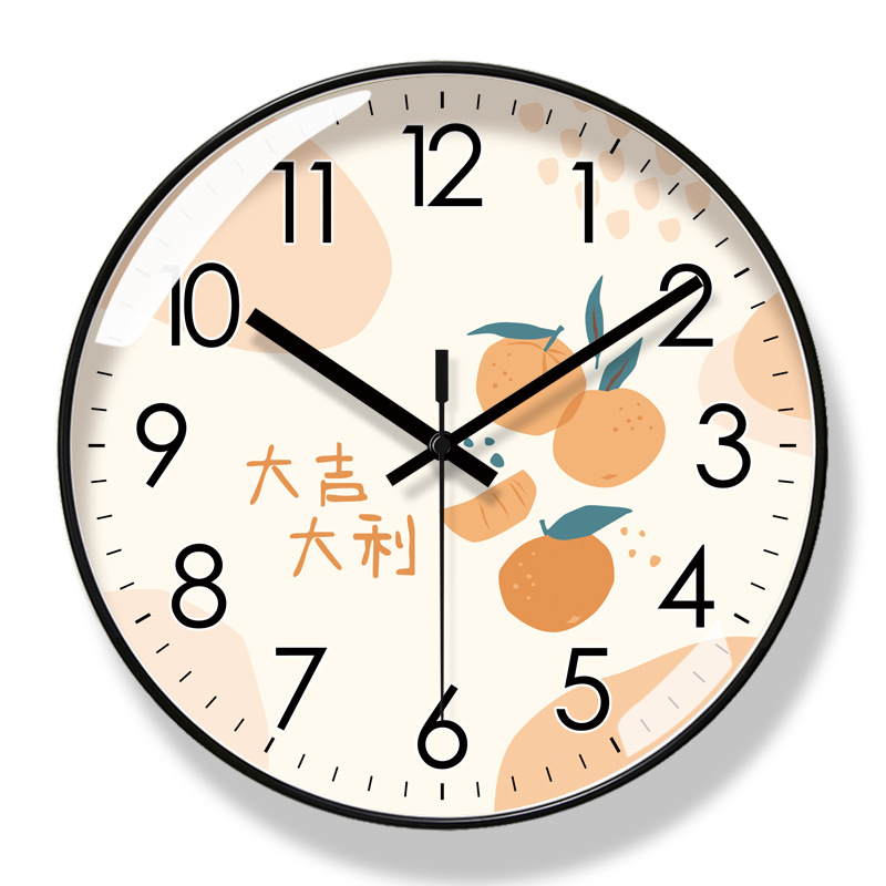 易普拉6430大吉大利时钟客厅钟表卧室挂钟创意挂表圆形静音石英钟
