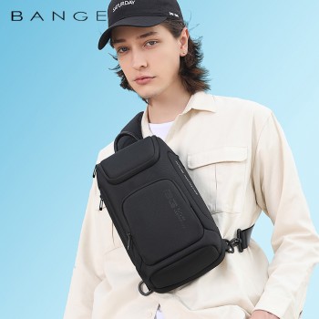 Bange新款单肩包男韩版男士胸包轻商务机能斜挎包潮流跨境男包
