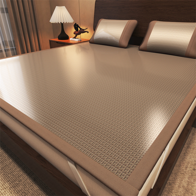 直播古典双面藤席天然高档加厚全包空调席夏季冰丝凉席折叠藤席子
