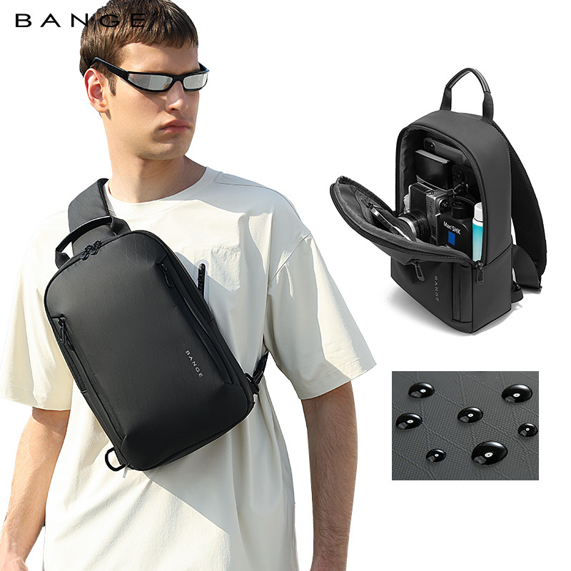 BANGE新款高级感男士胸包单肩包休闲大容量百搭斜挎包Sling bag