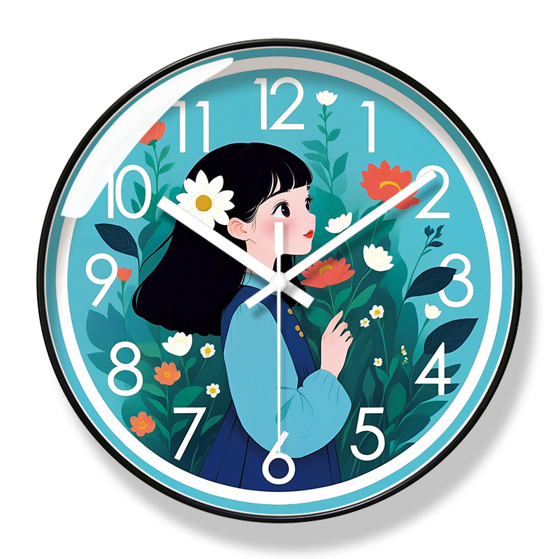 易普拉7228儿童房早教学习时钟客厅卡通简约家用时尚创意石英钟表