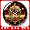 易普拉7206简约静音像挂钟南无阿弥陀佛个性时钟家用中式扫秒挂表