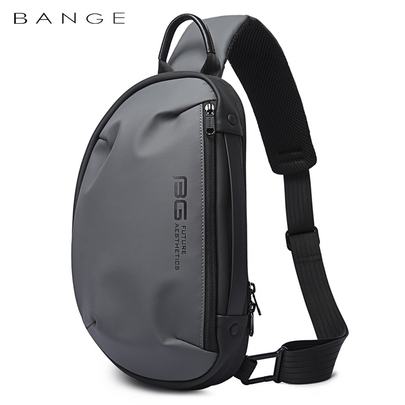BANGE新款单肩胸包男士休闲防水斜挎包韩版usb男包Chest bag