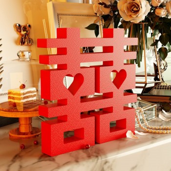装饰摆件1012婚房布置订婚礼喜庆结婚立体喜字客厅囍喜庆装扮摆台