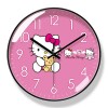 易普拉6912客厅挂钟 HELLO KITTY卡通早教静音挂表静音扫秒石英钟