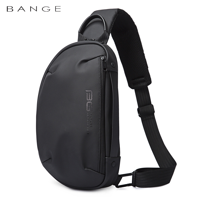 BANGE新款单肩胸包男士休闲防水斜挎包韩版usb男包Chest bag