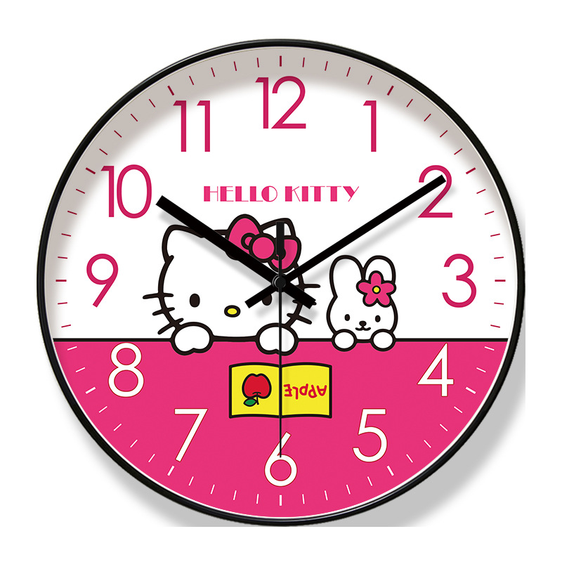 易普拉6910卡通儿童挂钟客厅钟表 HELLO KITTY早教时钟静音石英钟