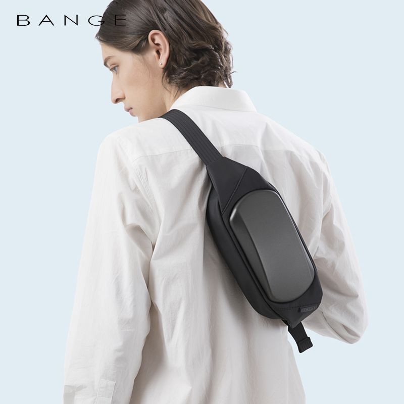BANGE新品腰包男款胸包防水单肩包韩版EVA硬壳斜挎包情侣腰包批发