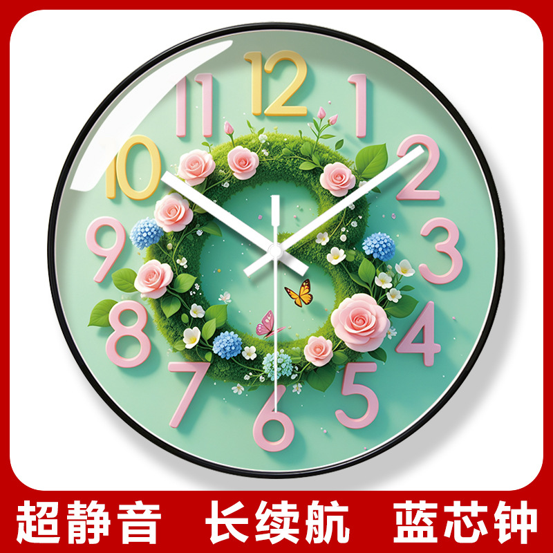 易普拉7089创意轻奢挂钟客厅装饰温馨挂钟家用简约时尚石英钟挂表