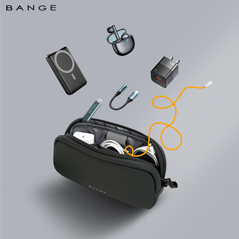 BANGE新品数据线收纳包充电器数码配件手包出行全能套装收纳袋