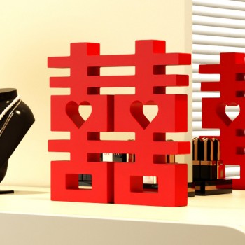 装饰摆件1012婚房布置订婚礼喜庆结婚立体喜字客厅囍喜庆装扮摆台