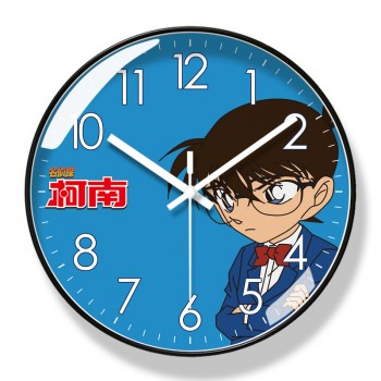 易普拉8098挂钟客厅钟表简约名侦探柯南时钟表静音静音扫秒石英钟
