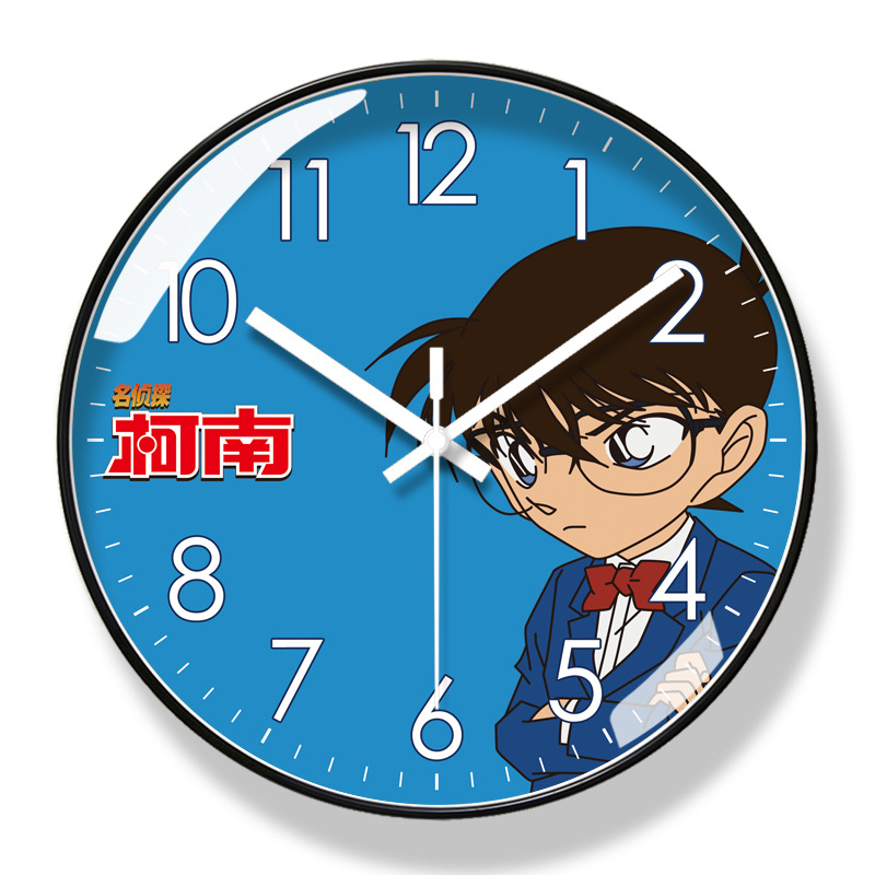 易普拉8098挂钟客厅钟表简约名侦探柯南时钟表静音静音扫秒石英钟