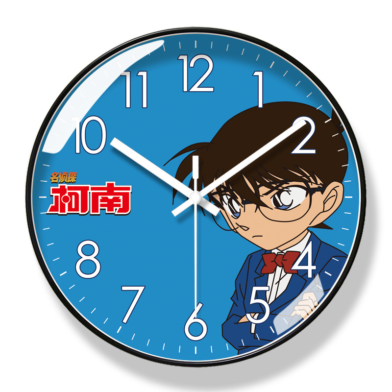 易普拉8098挂钟客厅钟表简约名侦探柯南时钟表静音静音扫秒石英钟