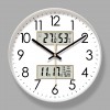 易普拉6026静音双日历挂钟客厅挂墙钟表经典时钟挂表万年历石英钟