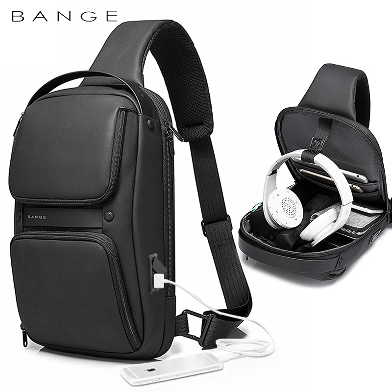 BANGE男包胸包韩版斜跨包男款单肩包休闲男士胸包Sling bag批发