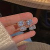 S925纯银针粉色锆石养耳洞耳钉女2025新款小众高级感睡觉免摘耳饰