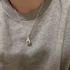 施家珍珠项链女小众轻奢设计高级感时尚气质锁骨链颈链毛衣链珠链