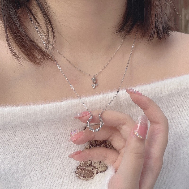 S925纯银蝴蝶淡水珍珠项链不掉色女春夏高级感轻奢吊坠百搭锁骨链