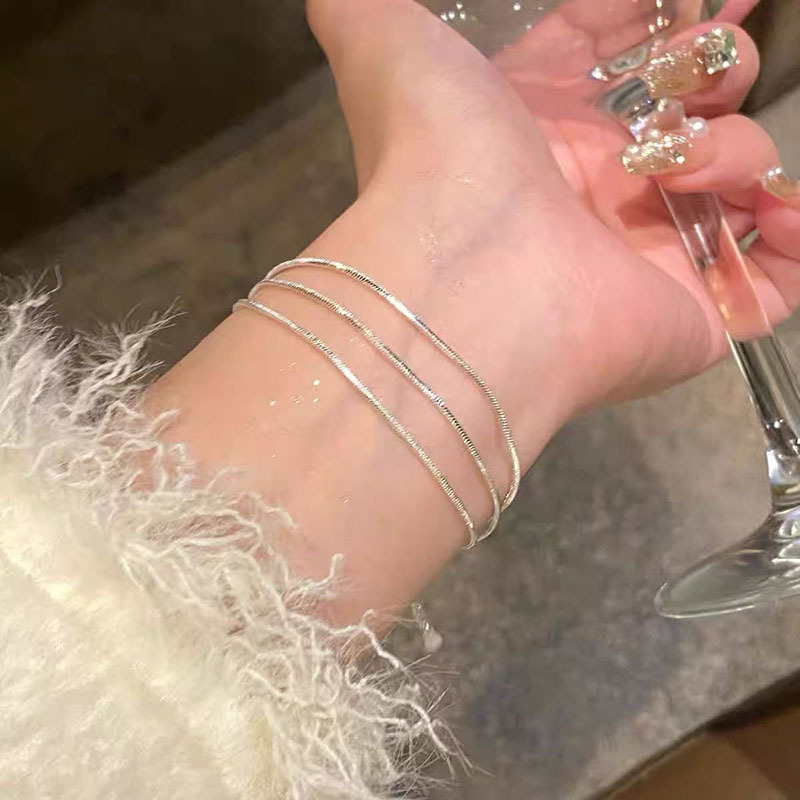 S925碎银子纯银蝴蝶手链女轻奢小众精致足银手镯手饰女友闺蜜礼物