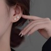 925银爱心蝴蝶耳钉女ins风小众设计感睡觉免摘耳环简约养耳洞耳饰