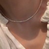 施家珍珠项链女小众轻奢设计高级感时尚气质锁骨链颈链毛衣链珠链
