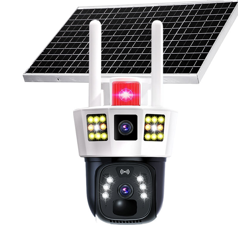太阳能监控摄像头手机远程无需网络4G室外360度无死角供电超清