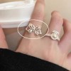 纯银925简约甜酷重工花朵秋冬新款戒指女ins高级感开口关节戒子