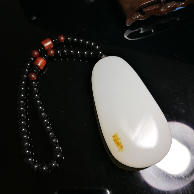 新疆和田玉手把件 籽料羊脂白玉 带皮手把玩 籽料原石原皮手把件