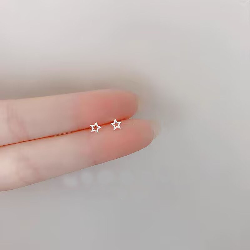 s925纯银耳针新款气质简约小巧耳钉女耳环养耳洞防堵耳饰首饰批发