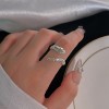 纯银925简约甜酷重工花朵秋冬新款戒指女ins高级感开口关节戒子