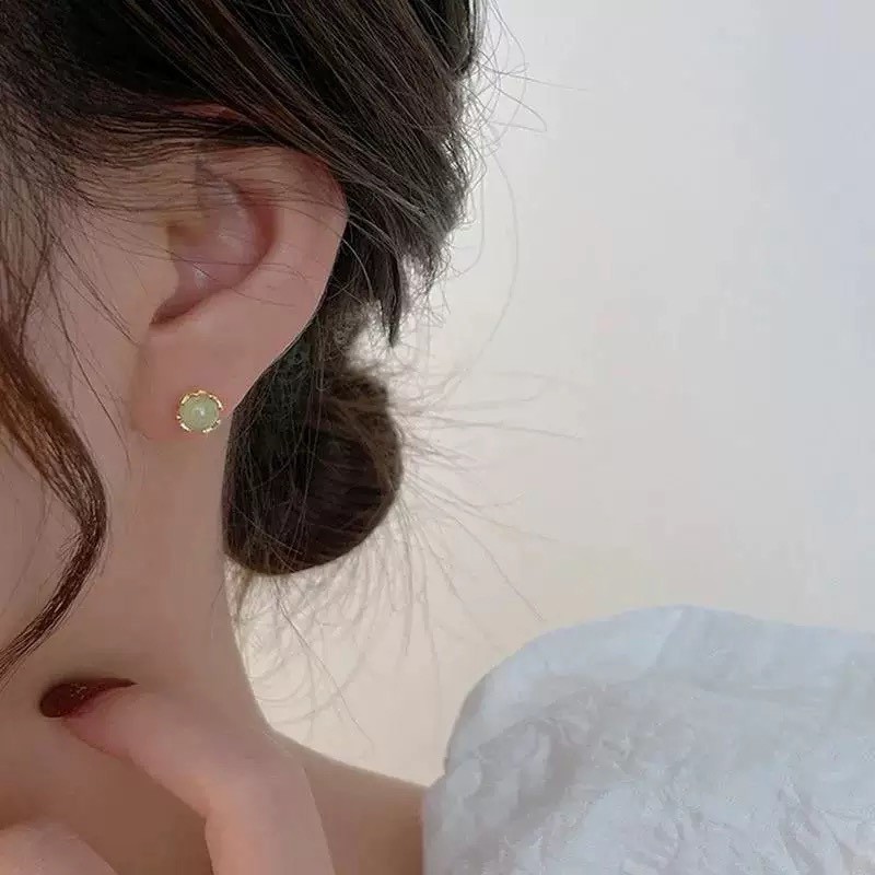 S925纯银针粉色锆石养耳洞耳钉女2025新款小众高级感睡觉免摘耳饰