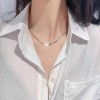 S925纯银珍珠项链女小众设计轻奢高级感不掉色简约锁骨链配饰批发