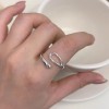 韩版小众设计感925纯银冷淡风戒指女不掉色开口圈指环饰品批发