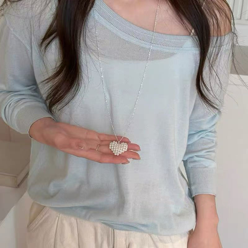 秋冬简约毛衣链女款大气小众高级感可调节项链配饰百搭长款项饰批