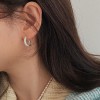 s925纯银冷淡风素银耳环女2025新款爆款耳钉小众设计感耳饰首饰品