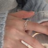 韩版小众设计感925纯银冷淡风戒指女不掉色开口圈指环饰品批发