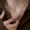 S925纯银蝴蝶结项链女2025新款轻奢高级感小众设计锁骨链颈链饰品