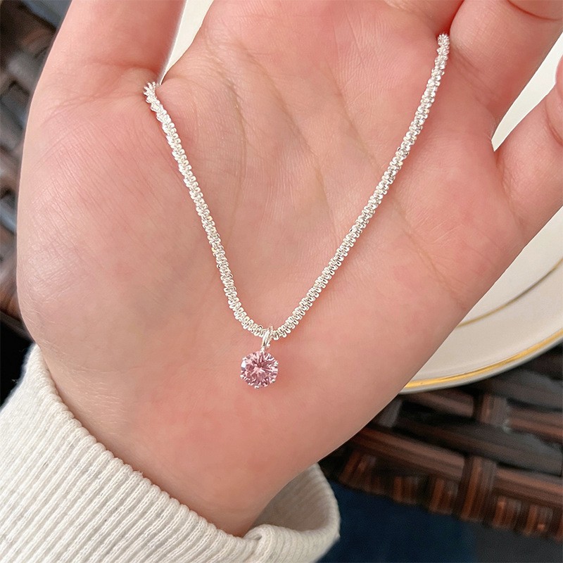 S925纯银珍珠项链女小众设计轻奢高级感不掉色简约锁骨链配饰批发