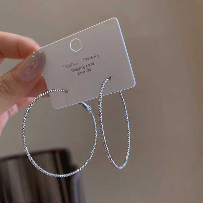 s925纯银冷淡风素银耳环女2025新款爆款耳钉小众设计感耳饰首饰品