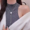 秋冬简约毛衣链女款大气小众高级感可调节项链配饰百搭长款项饰批
