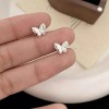 925银爱心蝴蝶耳钉女ins风小众设计感睡觉免摘耳环简约养耳洞耳饰