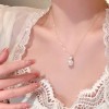 S925纯银蝴蝶淡水珍珠项链不掉色女春夏高级感轻奢吊坠百搭锁骨链