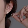 925银爱心蝴蝶耳钉女ins风小众设计感睡觉免摘耳环简约养耳洞耳饰