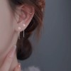 S925纯银蝴蝶耳钉女ins小众设计感睡觉免摘耳环简约养耳洞耳饰
