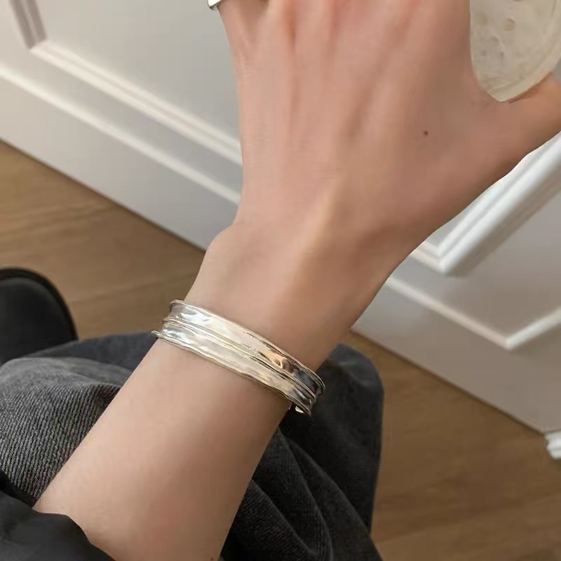 碎银子珍珠手链女款925纯银轻奢小众设计手串手环手镯送生日礼物