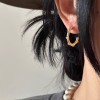 复古气质金属耳钉女2025新款爆款网红小众高级感耳环金色百搭耳饰
