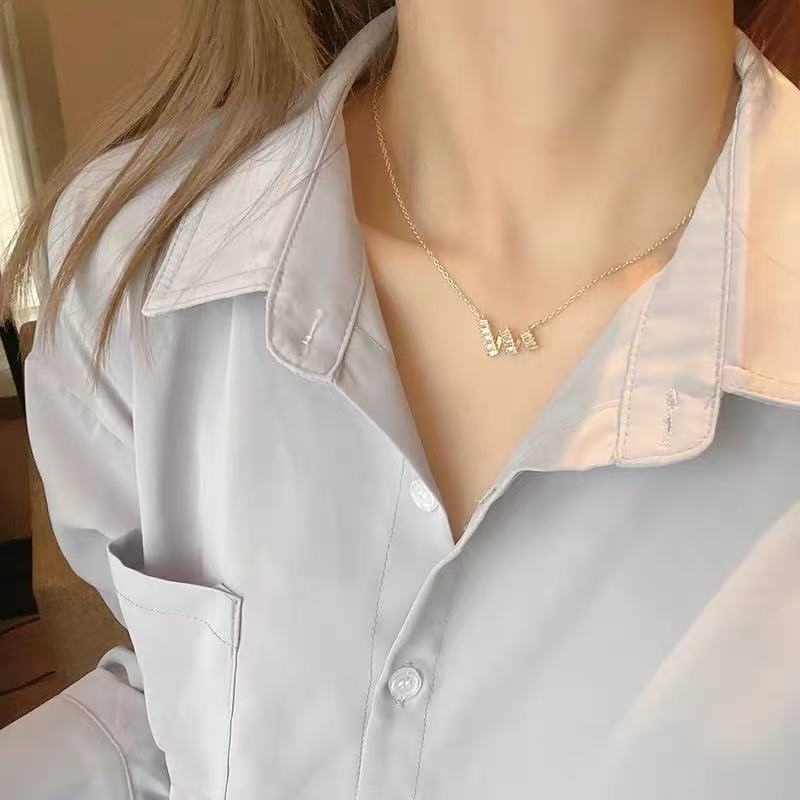 轻奢高级感超闪锆石项链女百搭小众设计气质不掉色简约锁骨链颈链