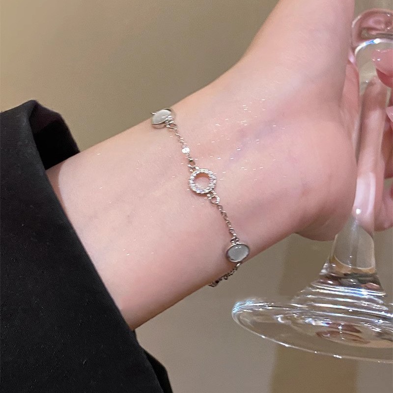 s925碎银子方糖银手链女生纯银女精致高级感手串送闺蜜生日礼物