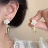 s925银珍珠耳钉女轻奢高级感小众网红百搭耳环2025年秋冬耳饰批发